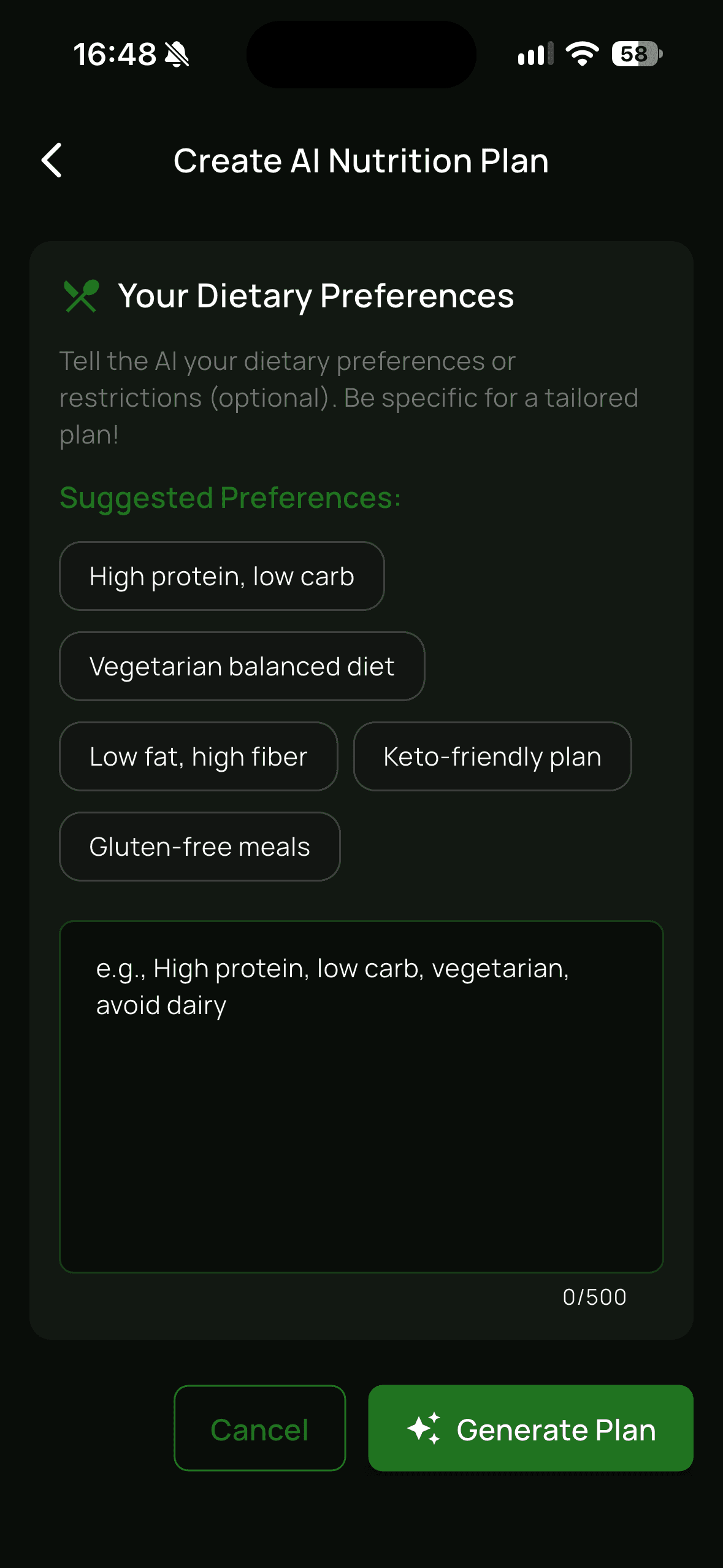 AI Nutrition Plans